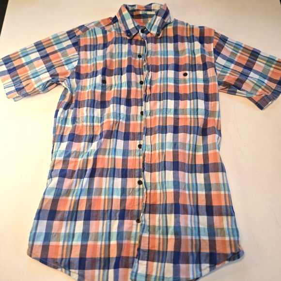 Work N Sport Other - Plaid Collared Short Sleeve‎ Mens Work Shirt Size Medium